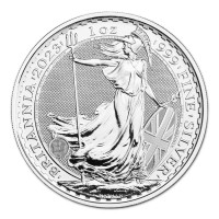 Sada 3 strieborných mincí Britannia 1 oz Elizabeth II., Charles III. a Korunovácia (2023)