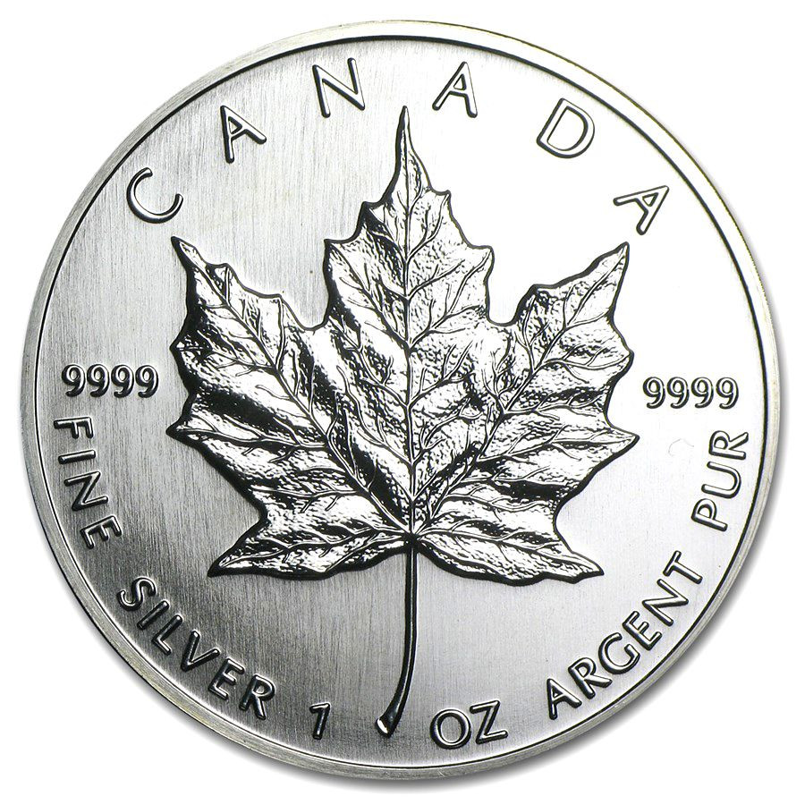 Strieborná minca Canadian Maple Leaf 1 oz (1990)