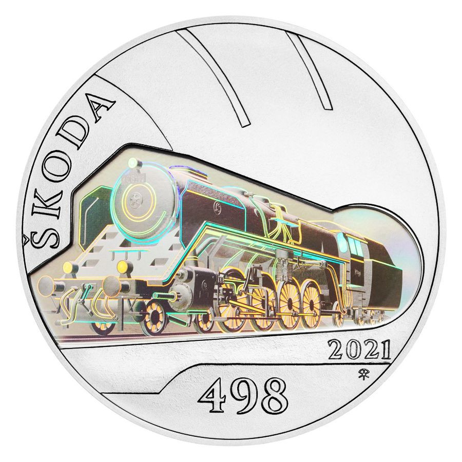 Strieborná minca ČNB 500 Kč Parná lokomotíva Š498 Albatros STANDARD