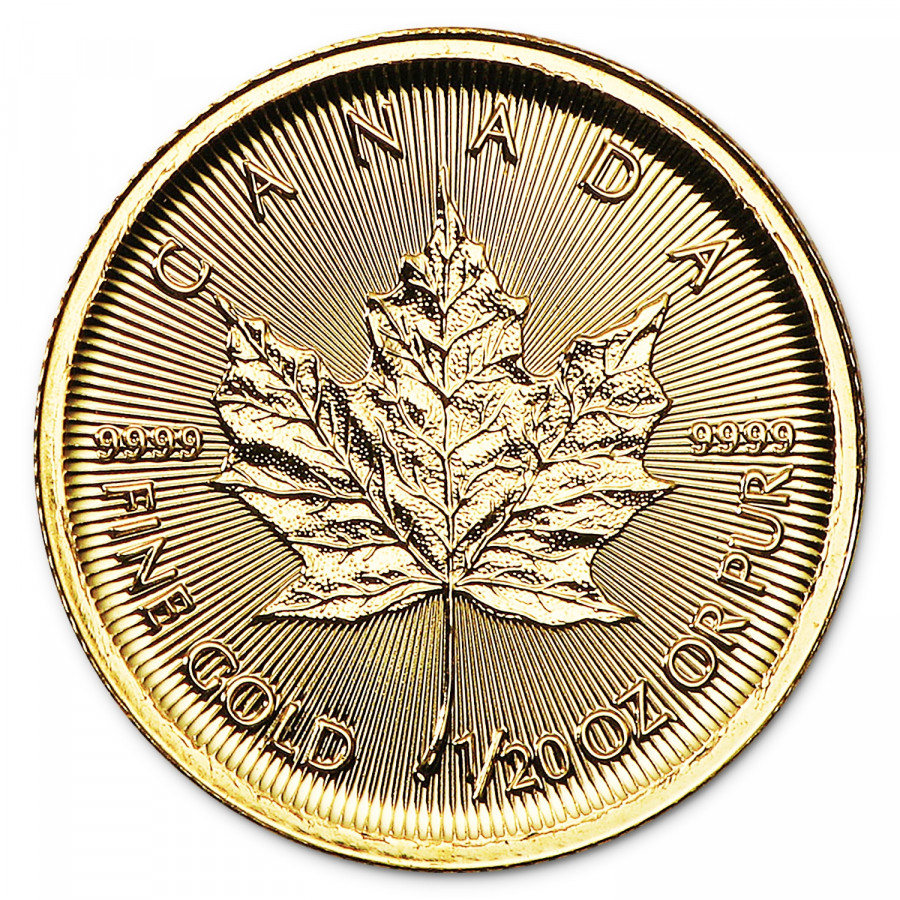 Zlatá minca Canadian Maple Leaf 1/20 oz