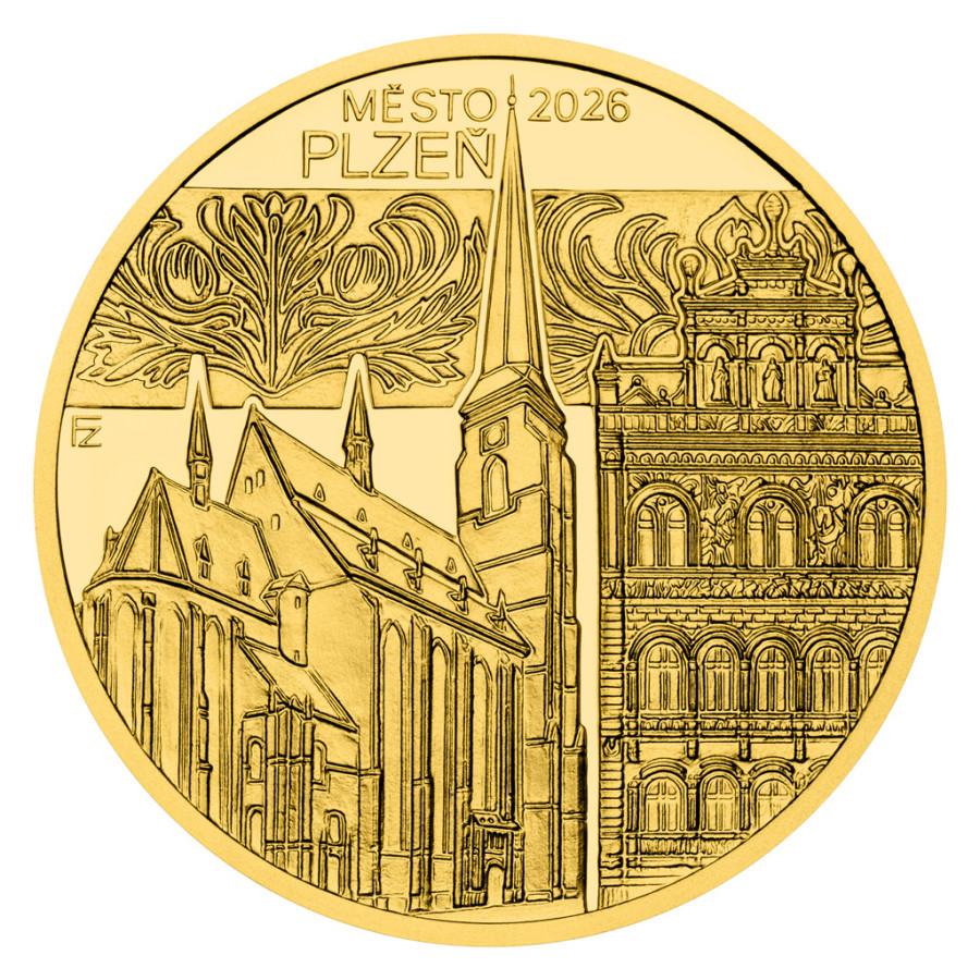 Zlatá minca ČNB 5.000 Kč Plzeň PROOF 1/2 oz Zlatá minca ČNB 5.000 Kč Plzeň PROOF 1/2 oz