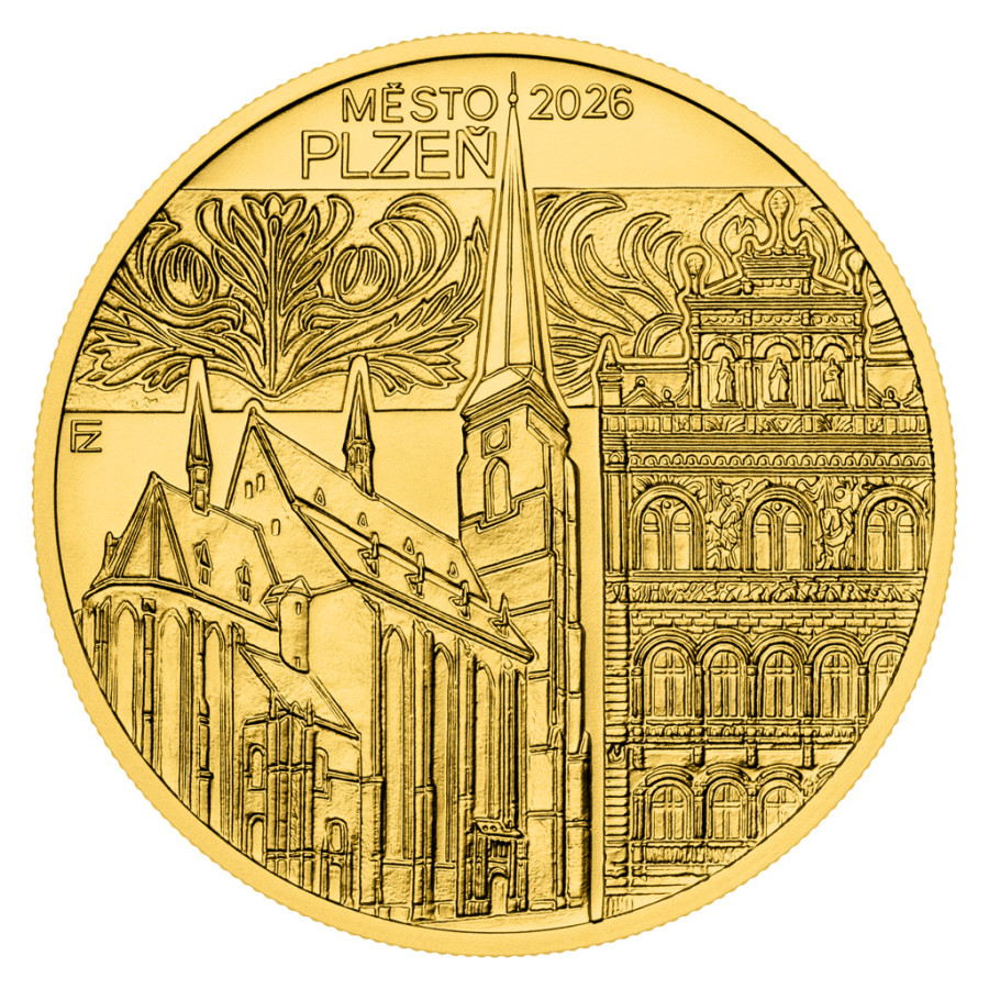 Zlatá minca ČNB 5.000 Kč Plzeň STANDARD 1/2 oz Zlatá minca ČNB 5.000 Kč Plzeň STANDARD 1/2 oz