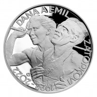 Strieborná minca ČNB 200Kč 100. výročie narodenia Dany a Emila Zátopkových PROOF