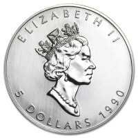 Strieborná minca Canadian Maple Leaf 1 oz (1990)