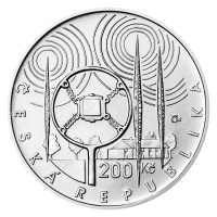 Strieborná minca ČNB 200 Kč 100. výročie začiatku pravidelného československého rozhlasového vysielania STANDARD