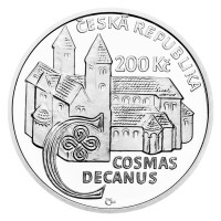 Strieborná minca ČNB 200 Kč 900. výročie úmrtia kronikára Kosmasa PROOF