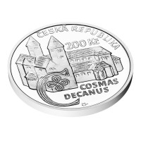 Strieborná minca ČNB 200 Kč 900. výročie úmrtia kronikára Kosmasa PROOF