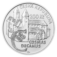 Strieborná minca ČNB 200 Kč 900. výročie úmrtia kronikára Kosmasa STANDARD