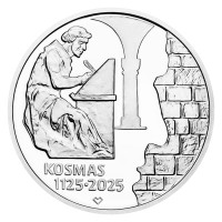 Strieborná minca ČNB 200 Kč 900. výročie úmrtia kronikára Kosmasa PROOF