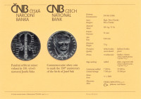 Strieborná minca ČNB 200 Kč Josef Suk 150. výročie narodenia STANDARD