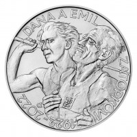 Strieborná minca ČNB 200Kč 100. výročie narodenia Dany a Emila Zátopkových STANDARD