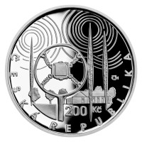 Strieborná minca ČNB 200 Kč 100. výročie začiatku pravidelného československého rozhlasového vysielania PROOF