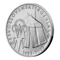 Strieborná minca ČNB 200 Kč 100. výročie začiatku pravidelného československého rozhlasového vysielania STANDARD