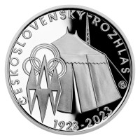 Strieborná minca ČNB 200 Kč 100. výročie začiatku pravidelného československého rozhlasového vysielania PROOF