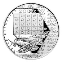 Strieborná minca ČNB 200Kč Gregor Mendel PROOF