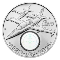 Strieborná minca ČNB 500 Kč Cvičné lietadlo Aero L-39 Albatros STANDARD