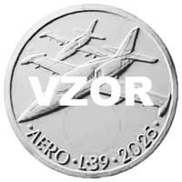 Silver coin ČNB 500 Kč ČKD Aero L-39 Albatros jet trainer STANDARD