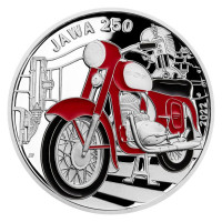 Strieborná minca ČNB 500Kč Motocykel Jawa 250 PROOF