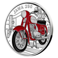 Strieborná minca ČNB 500 Kč Motocykel Jawa 250 PROOF