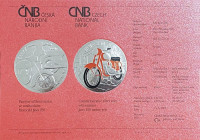 Strieborná minca ČNB 500 Kč Motocykel Jawa 250 STANDARD