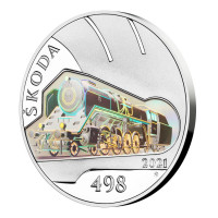 Strieborná minca ČNB 500 Kč Parná lokomotíva Š498 Albatros PROOF