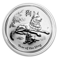 Strieborná minca Year of the Dog - Rok Psa 1 oz (2018)