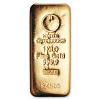 Zlatá tehla Argor Heraeus 1kg Münze Österreich