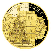 Zlatá minca ČNB 5.000 Kč Olomouc PROOF 1/2 oz