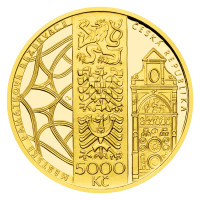 Gold coin ČNB 5.000 Kč Olomouc PROOF 1/2 oz