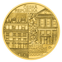 Zlatá minca ČNB 5.000 Kč Plzeň STANDARD 1/2 oz