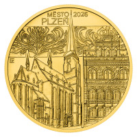 Gold coin ČNB 5.000 Kč Pilsen STANDARD 1/2 oz