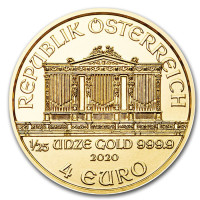 Zlatá minca Wiener Philharmoniker 1/25 oz 2020