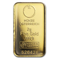 Zlatý zliatok 2g Münze Österreich